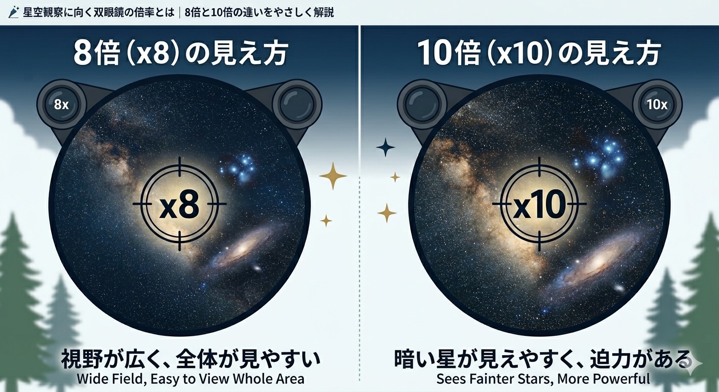 星空観察に向く双眼鏡の倍率とは 8倍と10倍の違いをやさしく解説